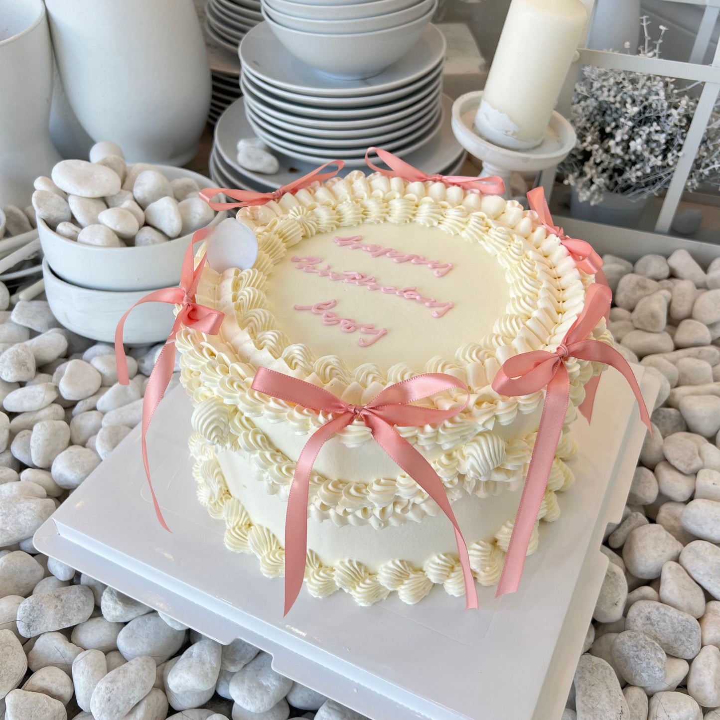 Pinky Ribbon Cake