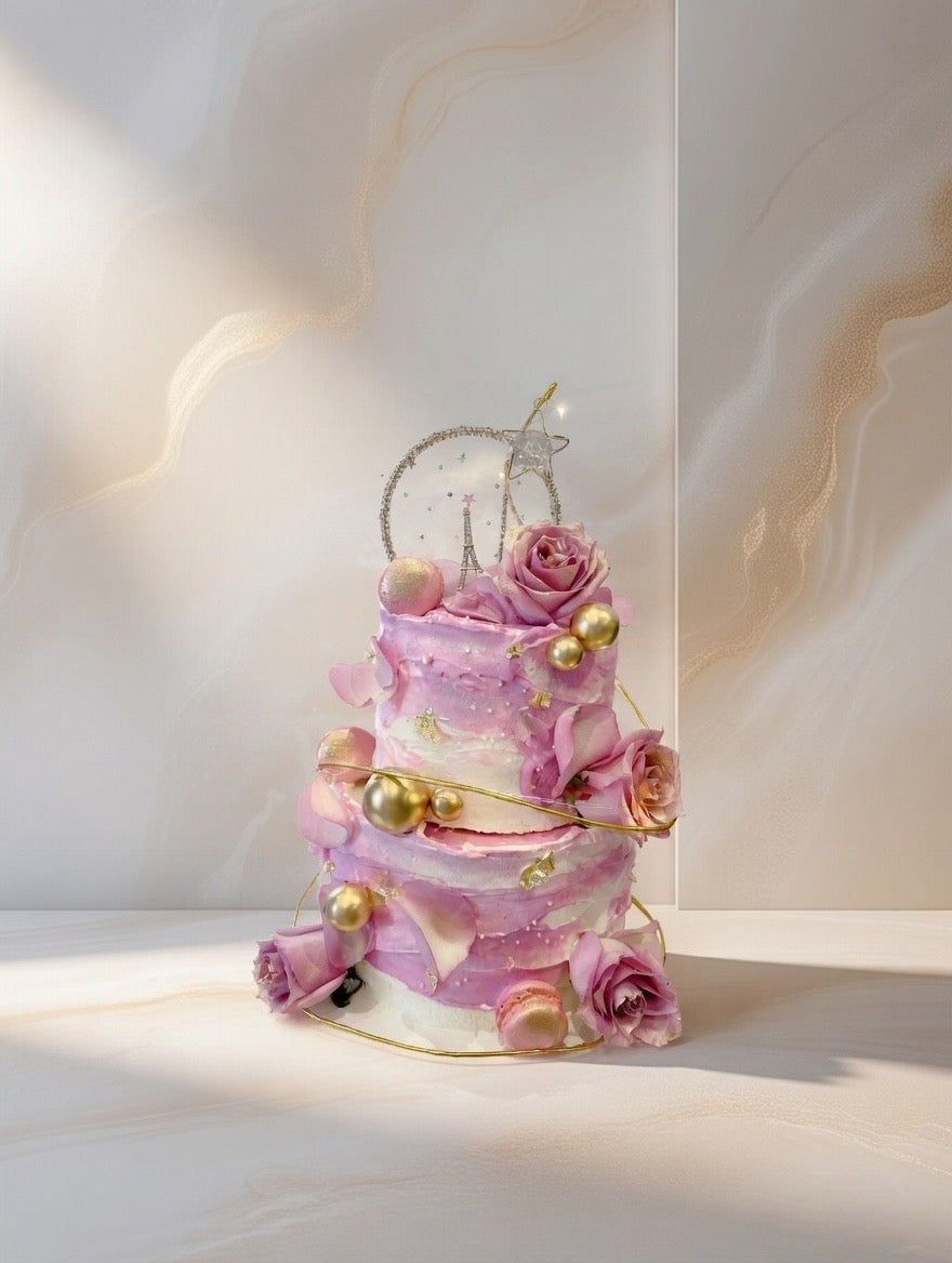 Paris Pinky Wonderland Wedding Cake