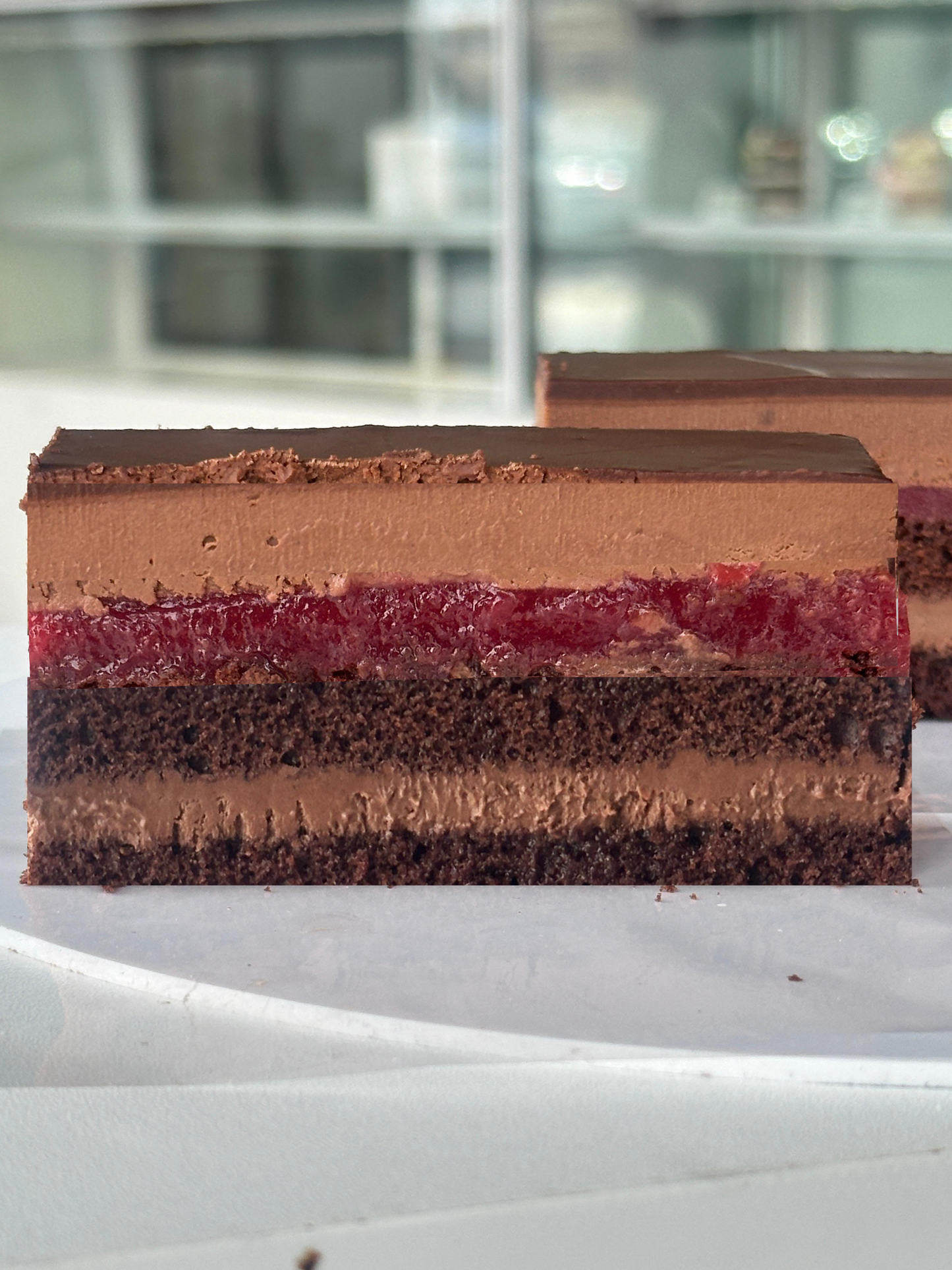 Double chocolate raspberry cake