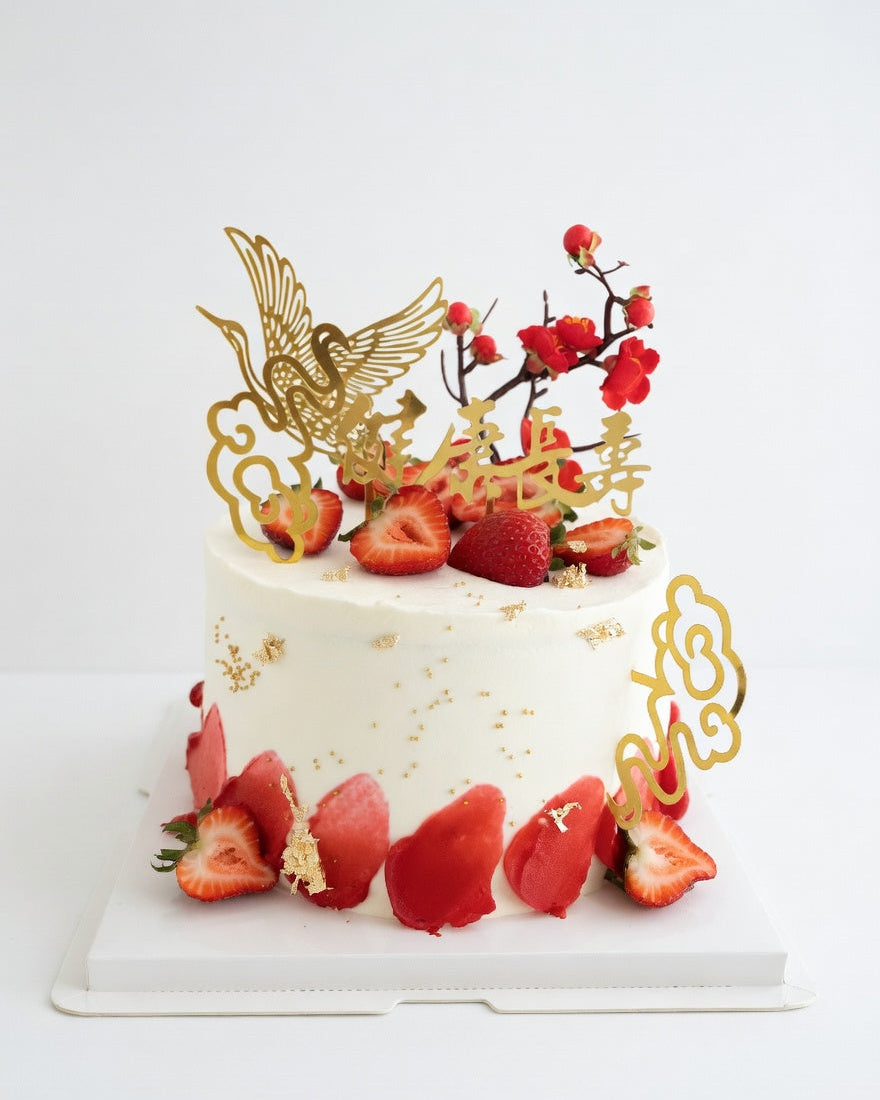 Crimson Bloom Longevity Cake