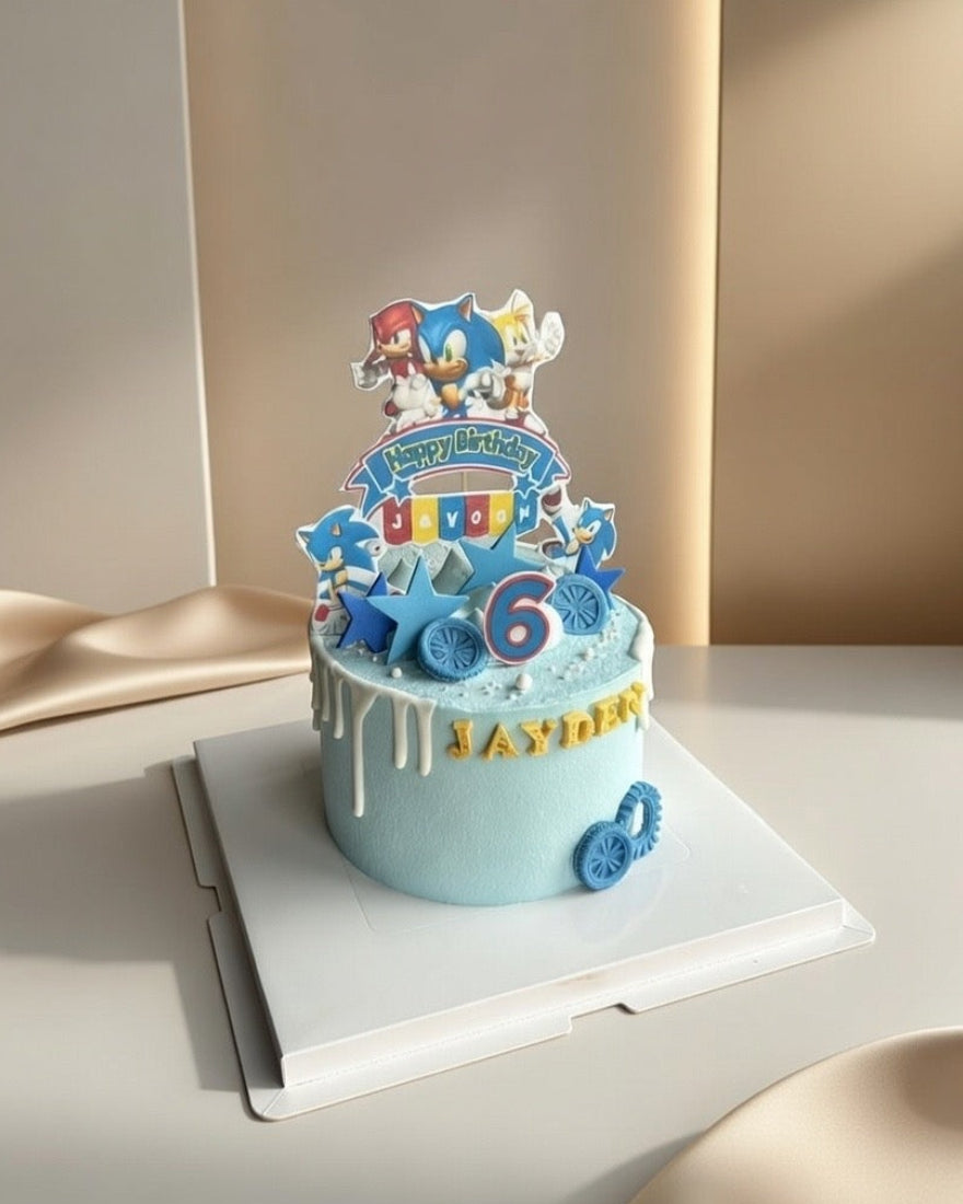 Blue Cartoon Character Cake