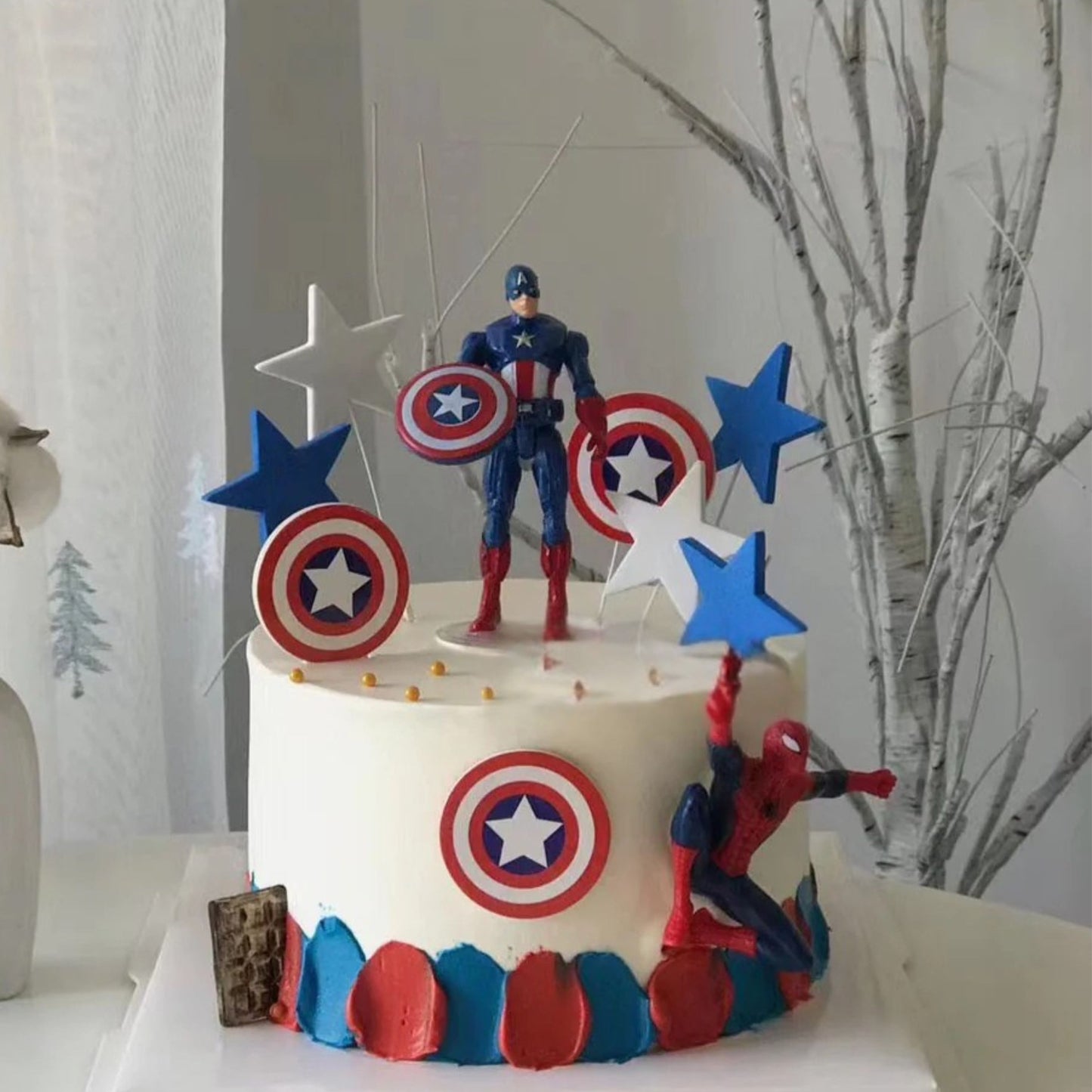 Captain America Shaped Custom Cake