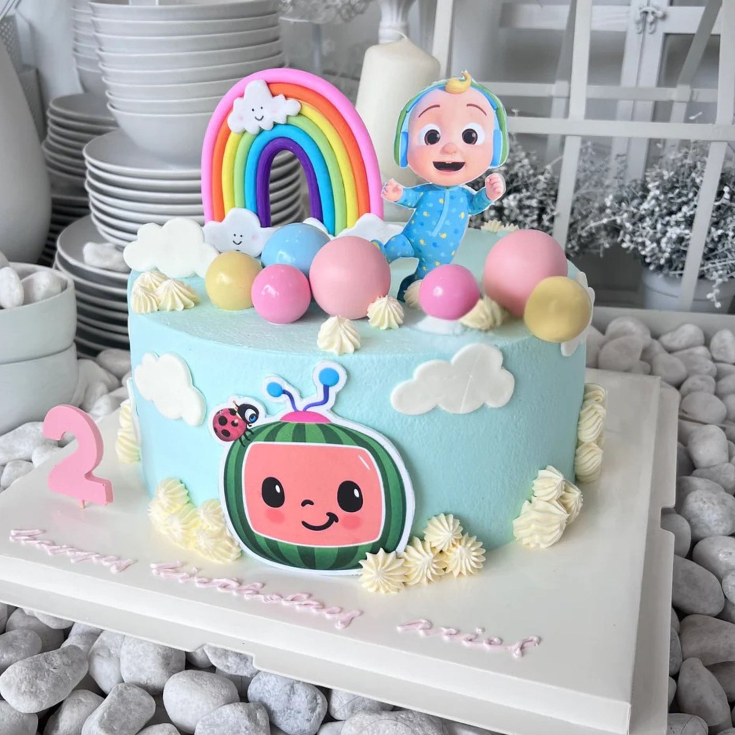 Rainbow Baby Custom Cake