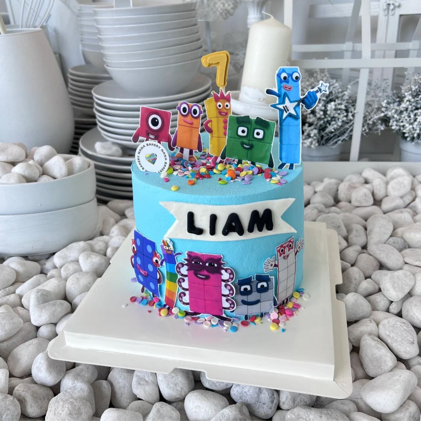 Colourful Number Blocks Cake
