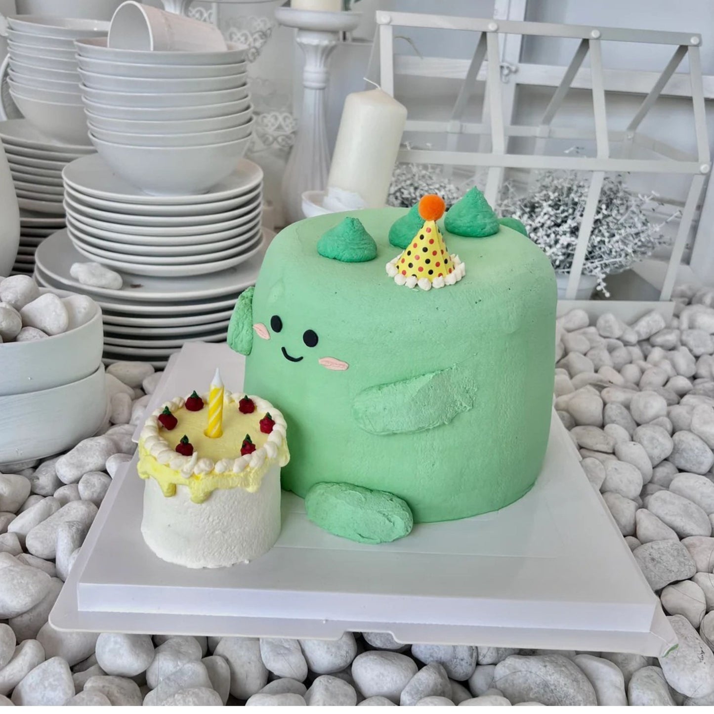 Children's Custom Green Dinosaur Birthday Cake
