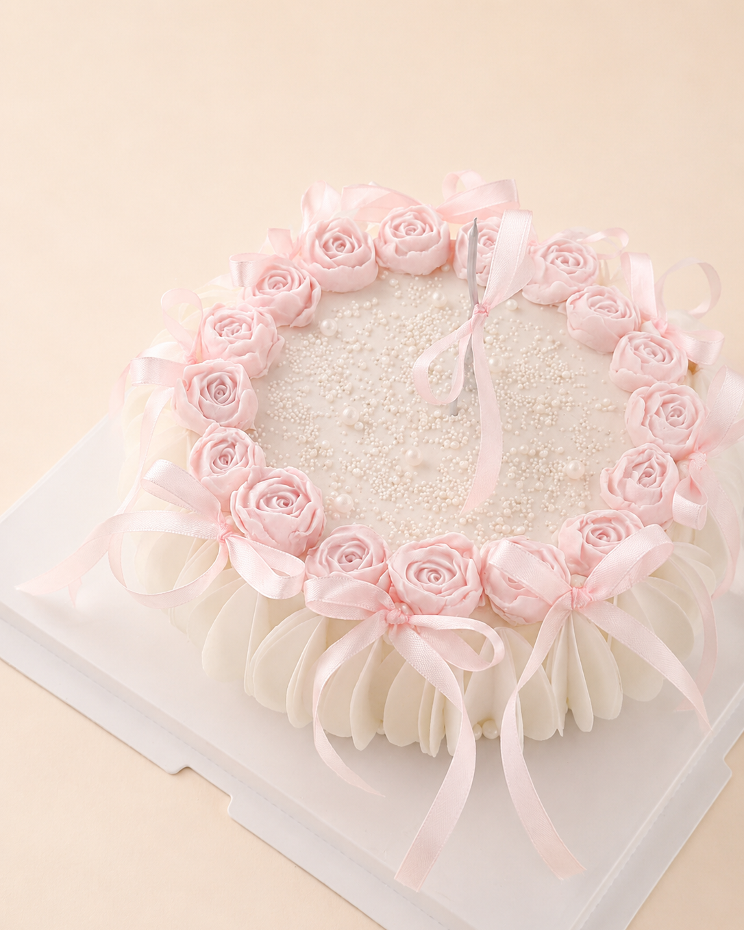 Pink Rosette Cake