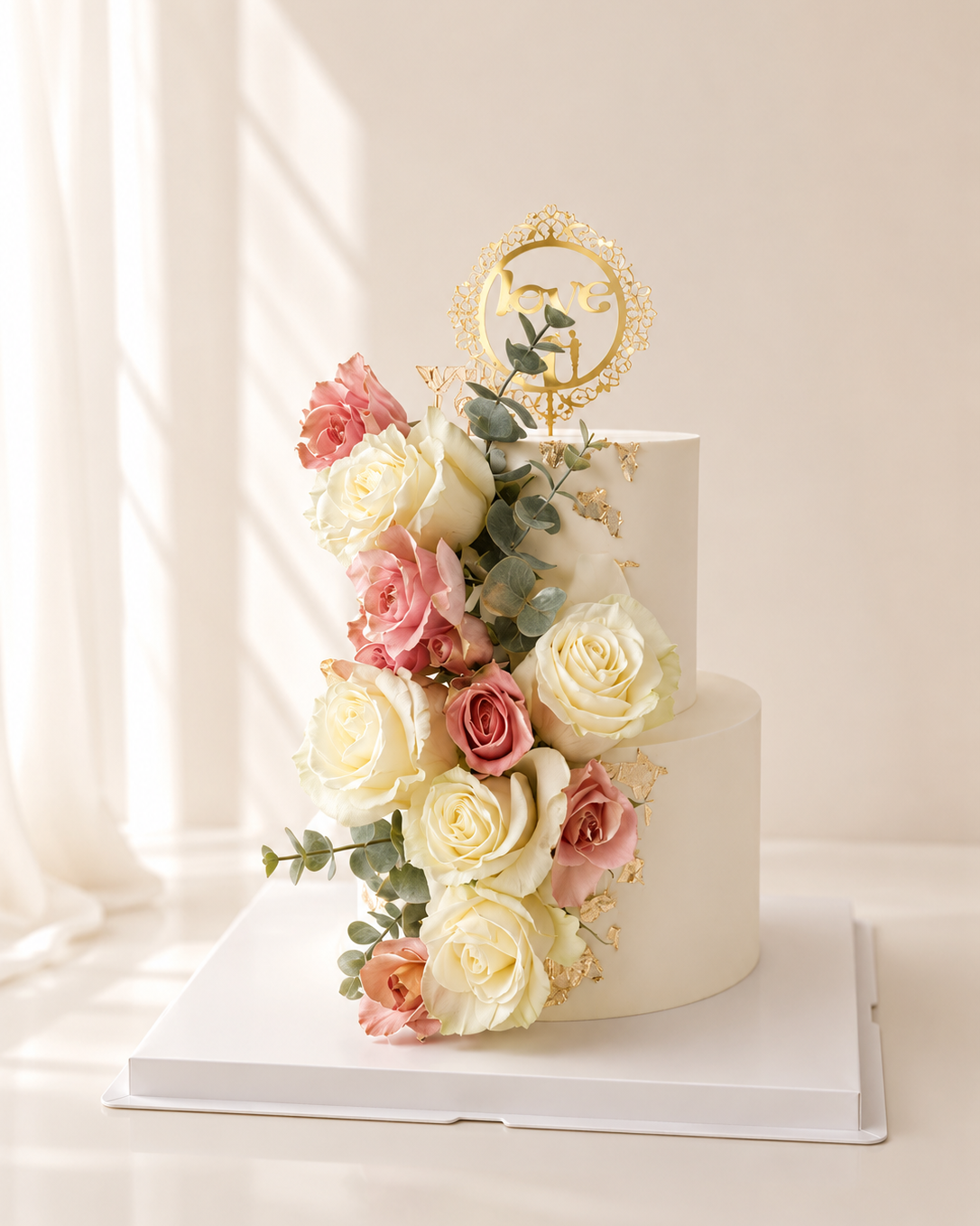 Dry Flowers Wedding Cake