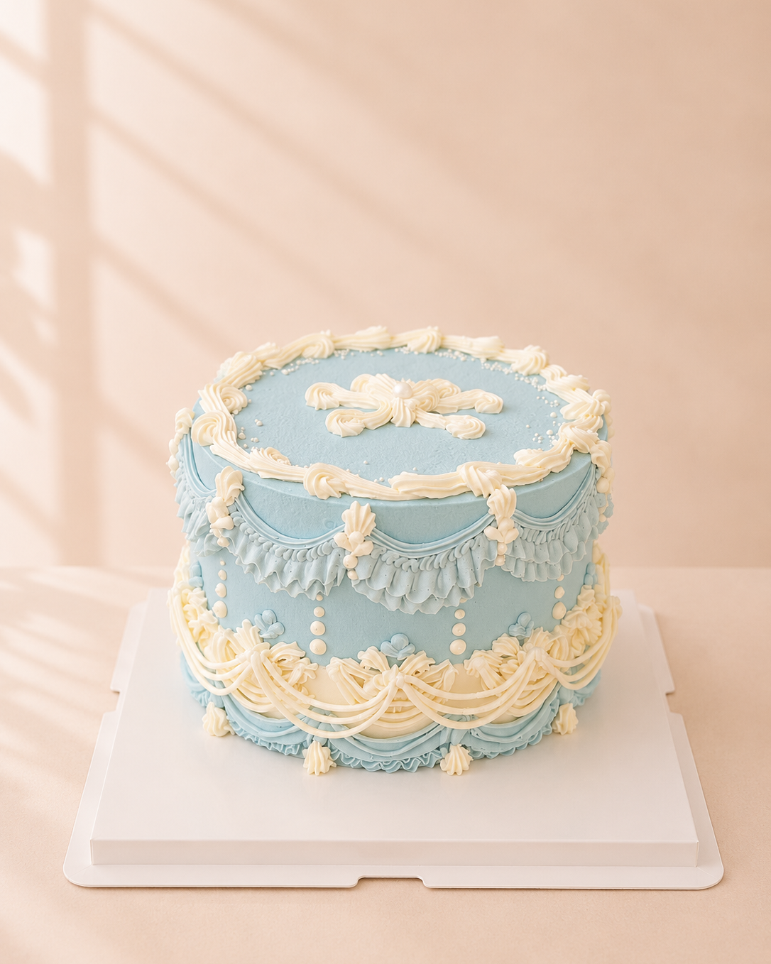 Vintage Baby Blue Cake