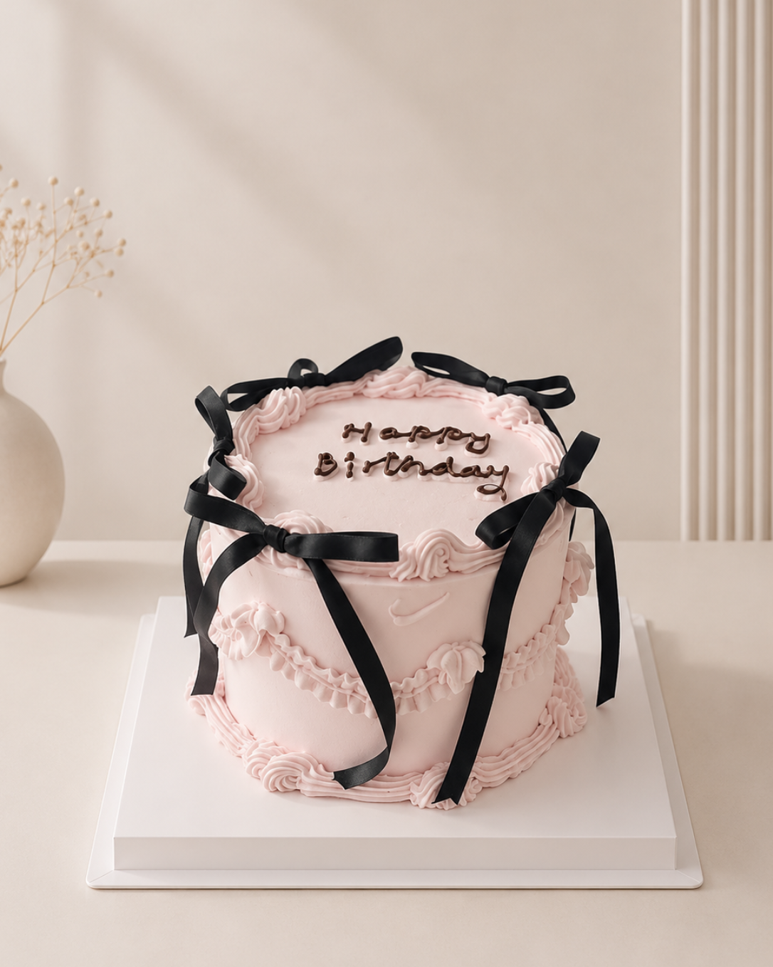 Pinky Ribbon Cake