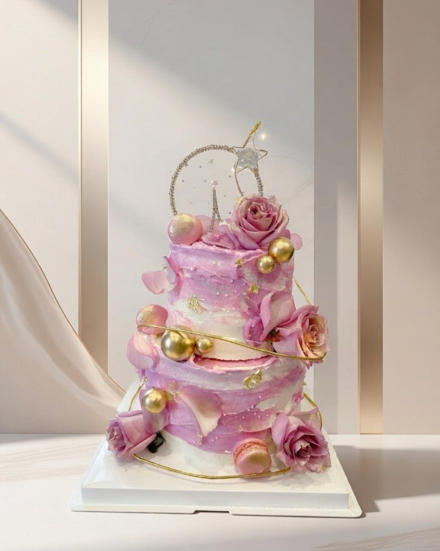 Paris Pinky Wonderland Wedding Cake