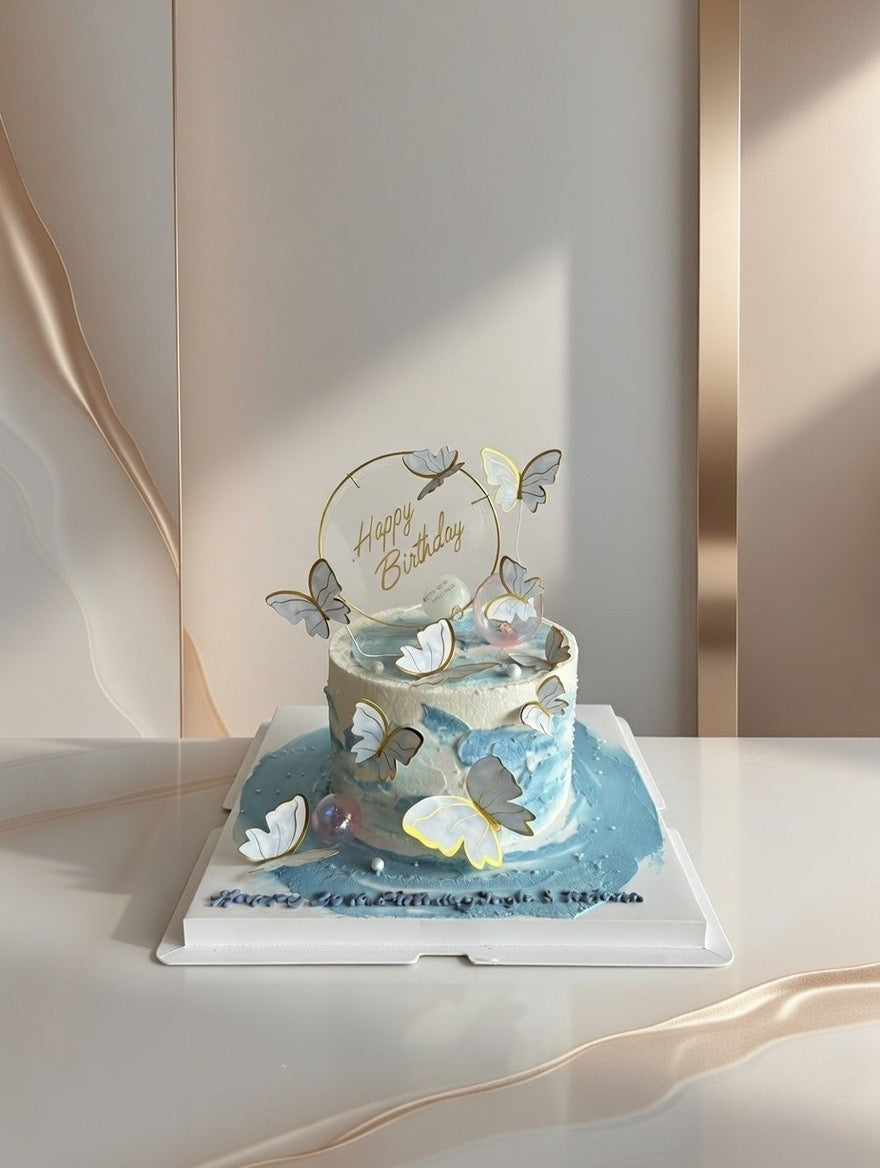 Blue butterfly Cake