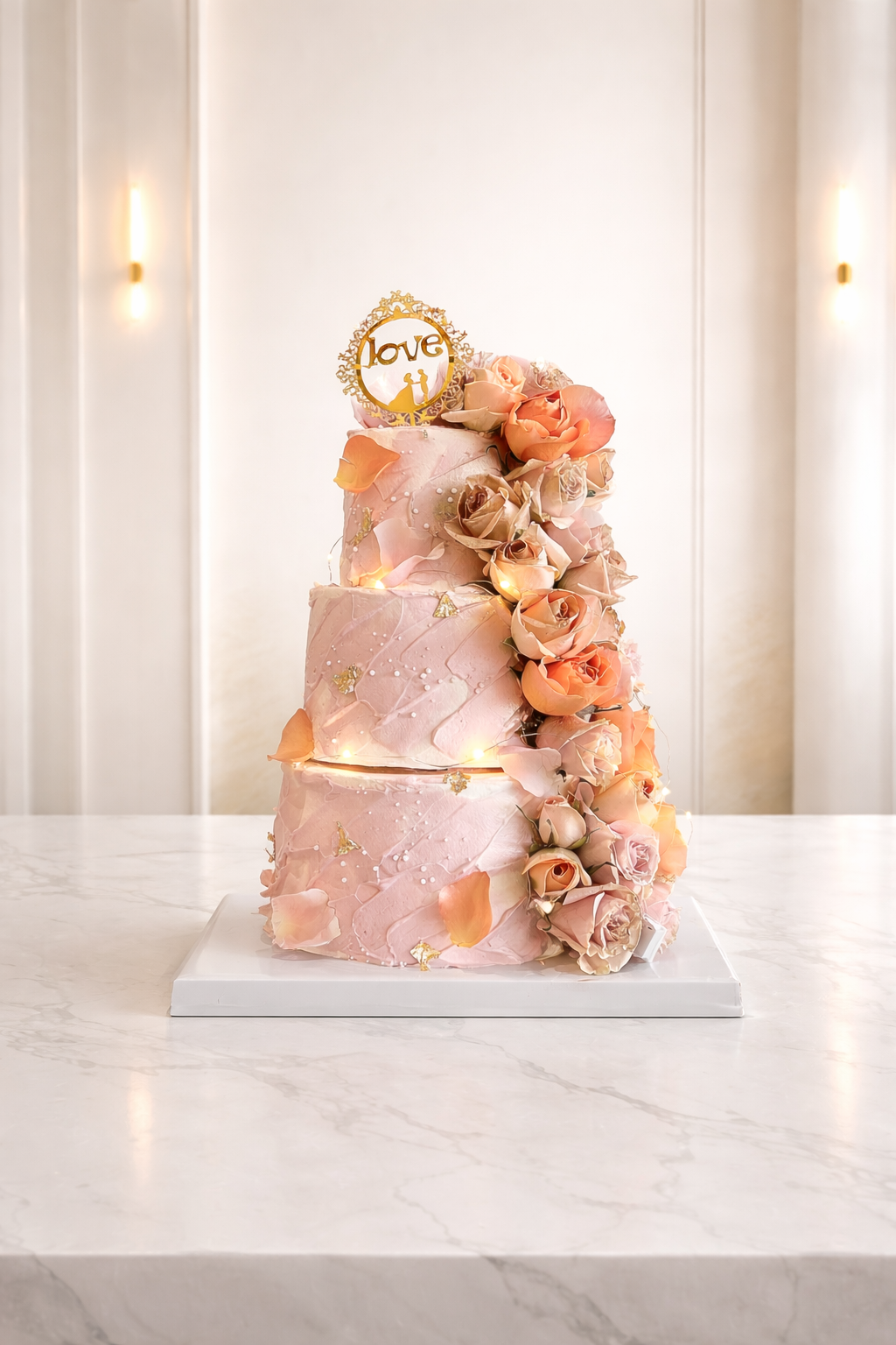 Orange Garden Wedding Cake