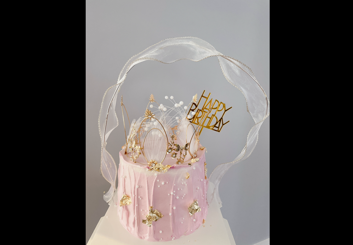 Dreamy Pink Gold Custom Cake