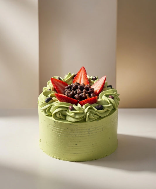 Green tea red bean cake