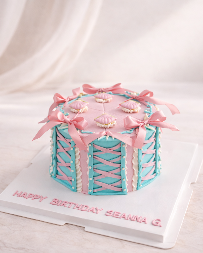 Dreamy Pink Ribbon Cake