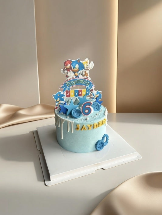 Blue Cartoon Character Cake