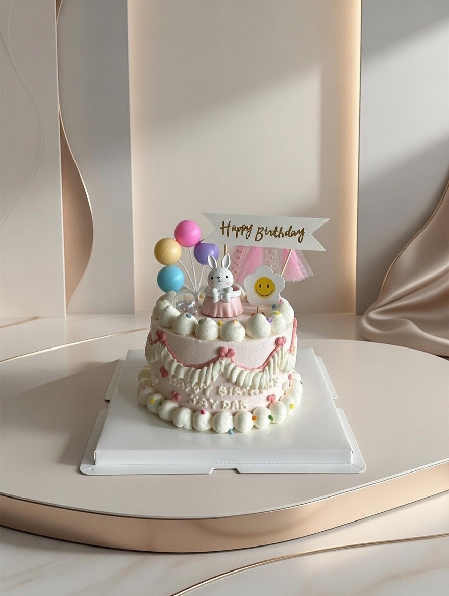 Rabbit Balloons Party Cake