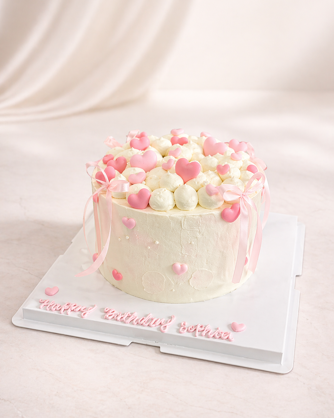 Blushing Hearts Cake