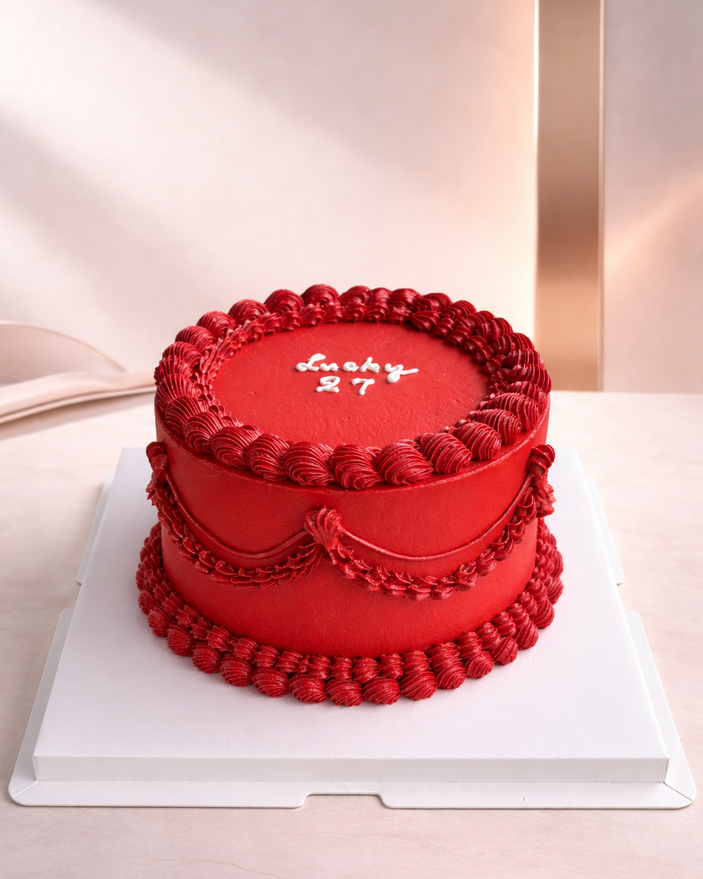 Vintage Scarlet Buttercream Cake