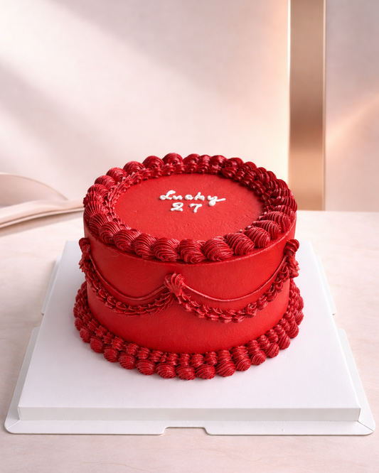 Vintage Scarlet Buttercream Cake