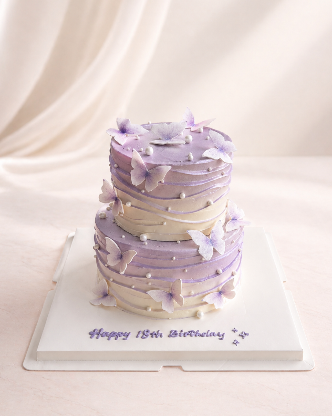 Dreamy Violet Bloom Cake