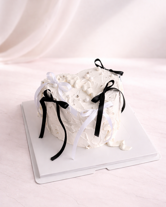 Black & White Heart Cake