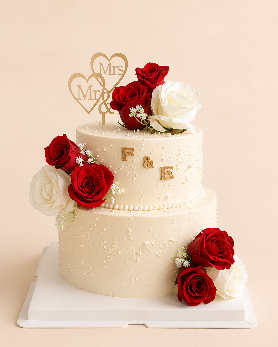 Scarlet Rose Wedding Cake