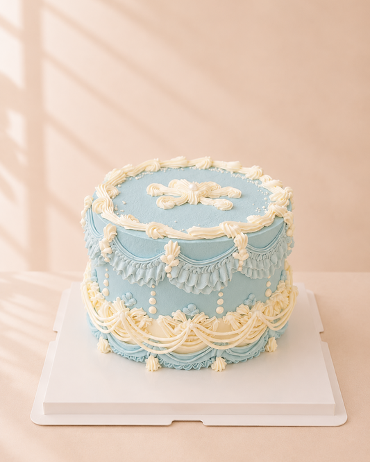 Vintage Baby Blue Cake