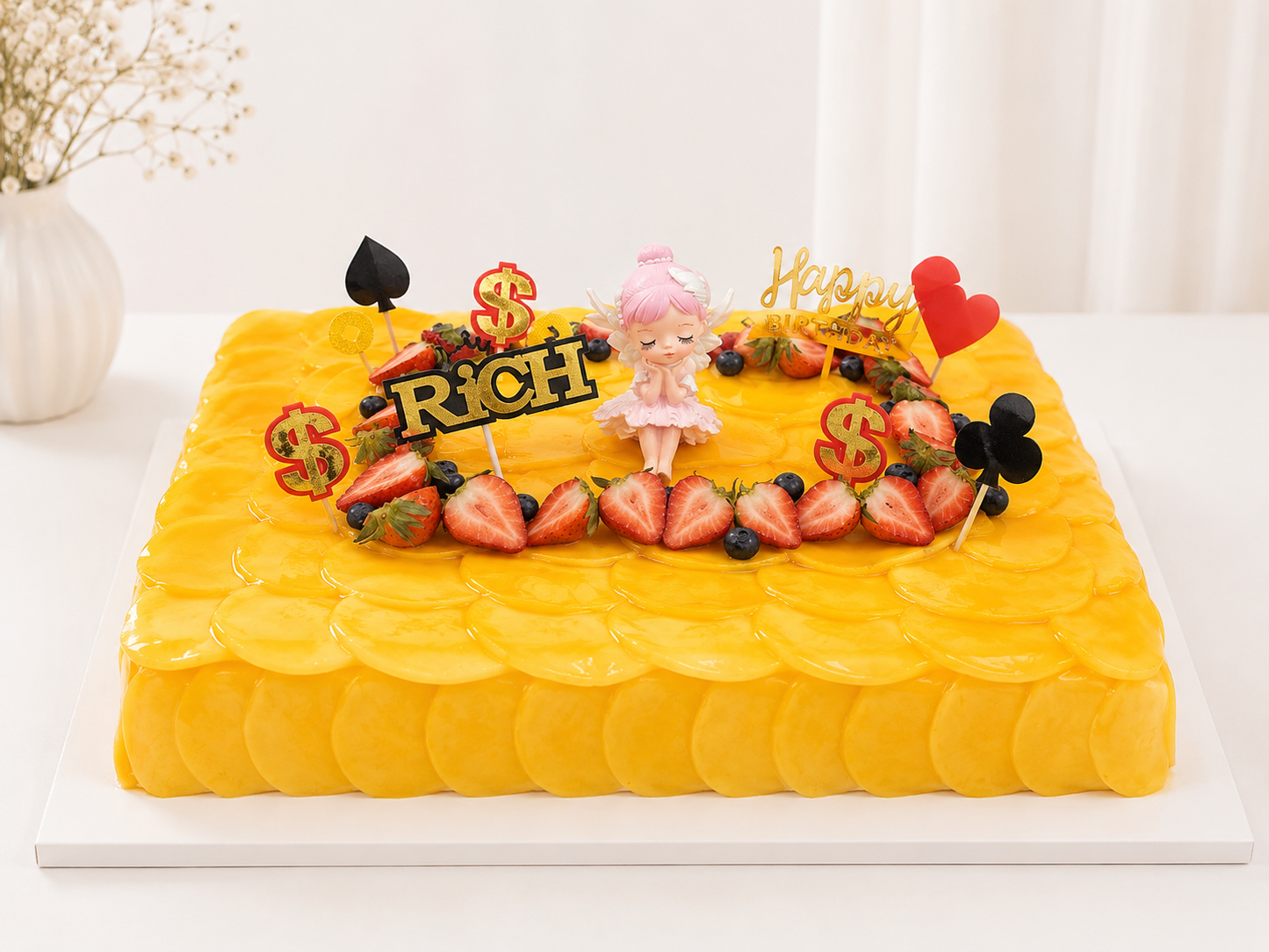 Golden Fortune Slab Cake