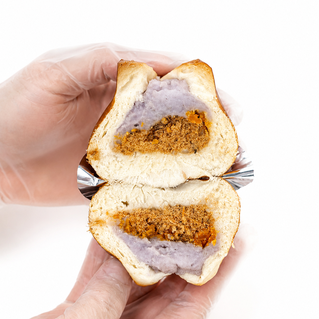 Taro Salted Egg Pork Floss Pretzel