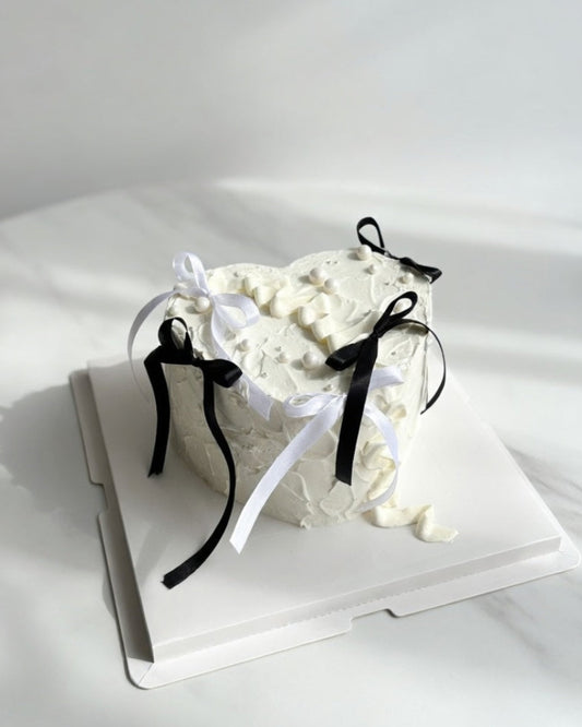 Black & White Heart Cake