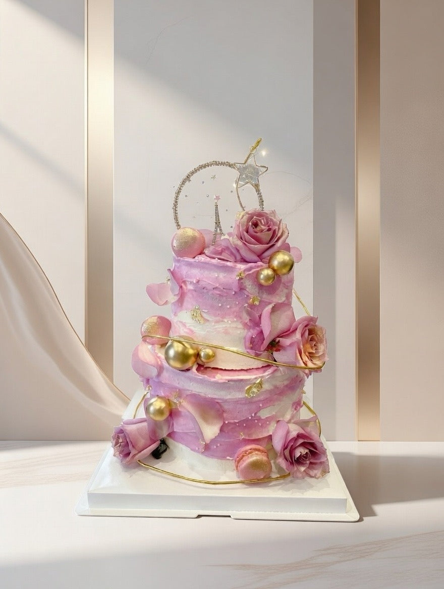 Paris Pinky Wonderland Wedding Cake