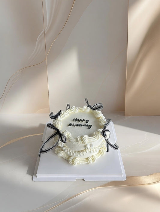 Black Ribbon Birthday Cake
