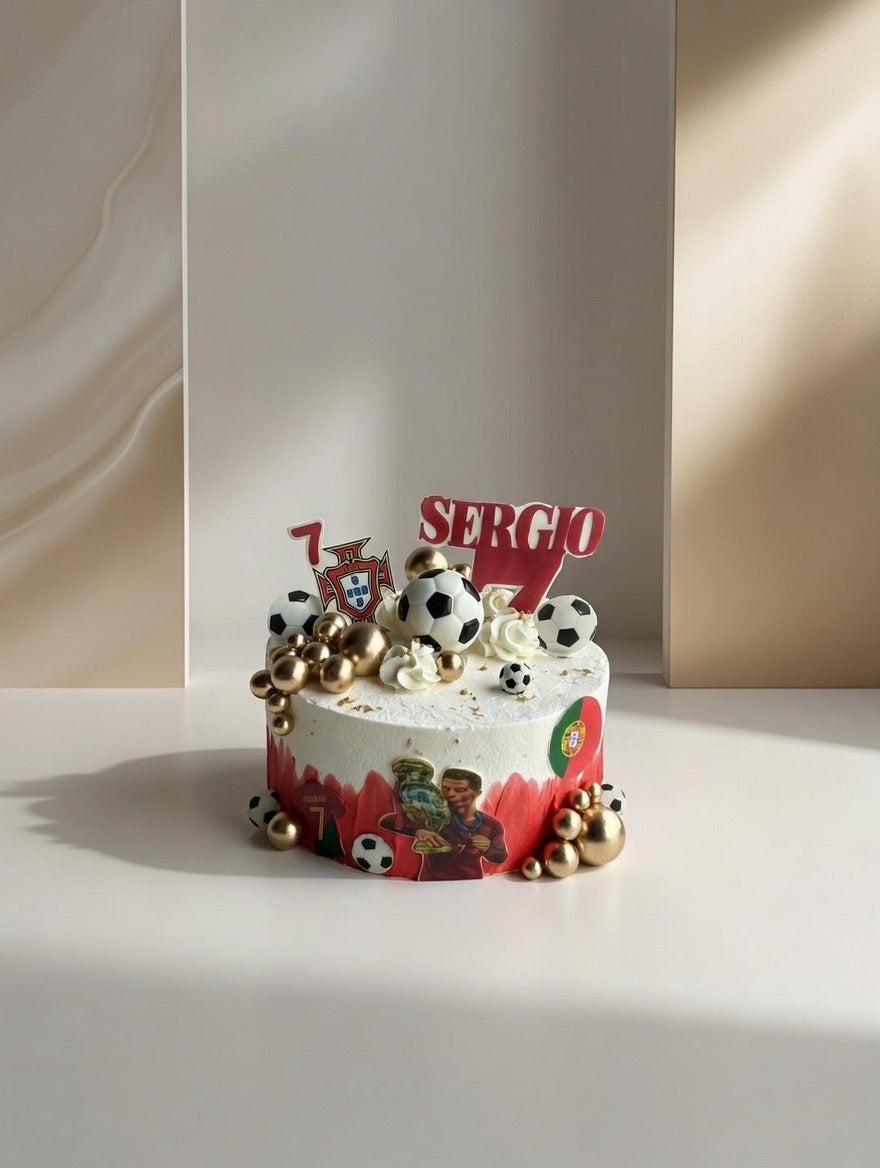 Golden Football Cake