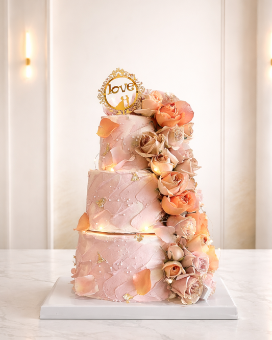 Orange Garden Wedding Cake