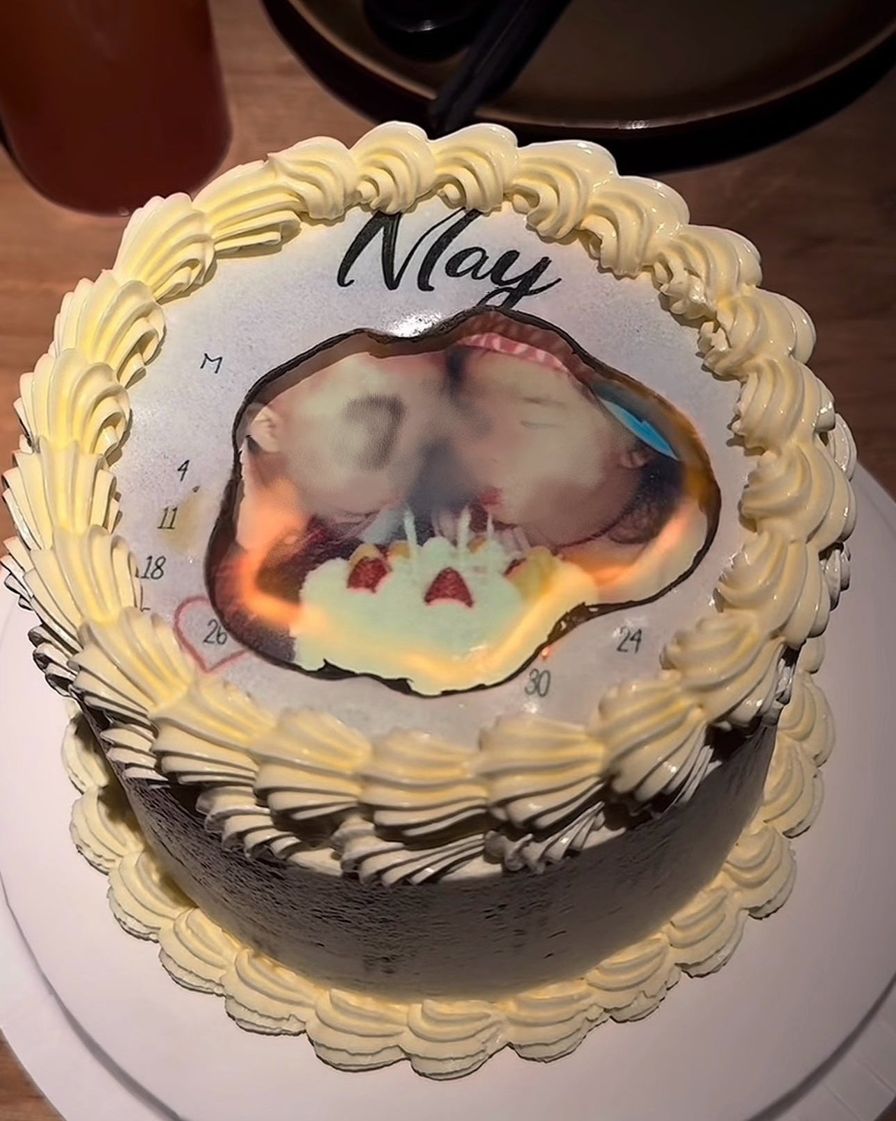 Burn-Away Surprise Cake