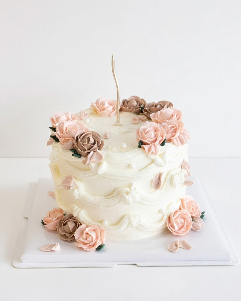 Soft Blush Rose Cake