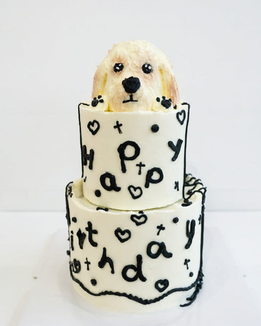 2-Tier Realistic 3D Puppy Cake (5 Inch + 8 Inch)