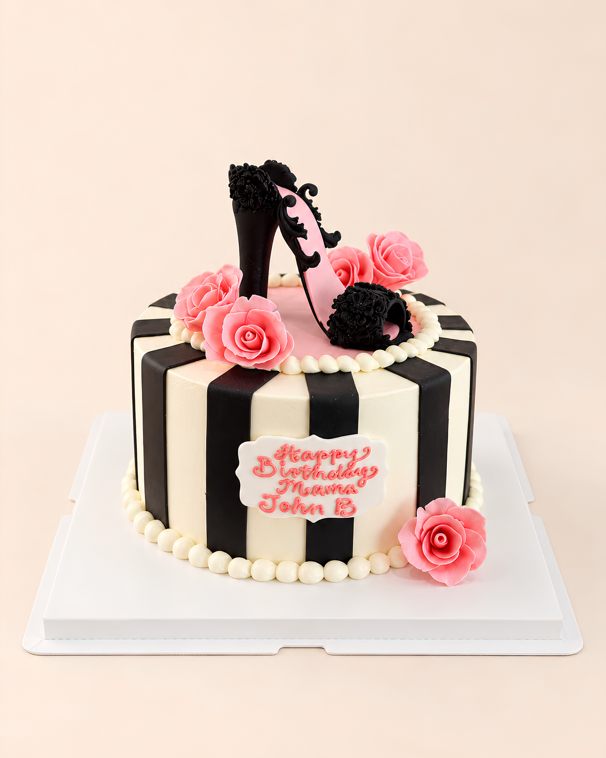 Pink & Black Diva Cake