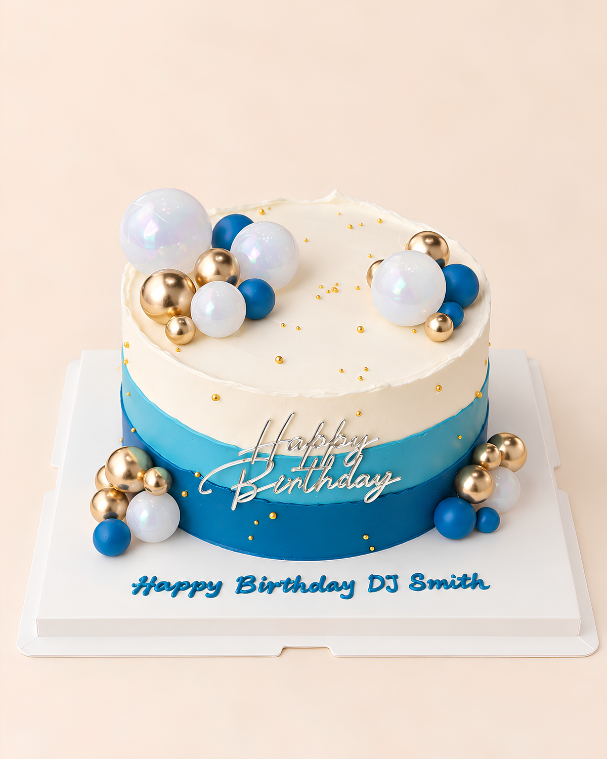Blue & Gold Glam Cake