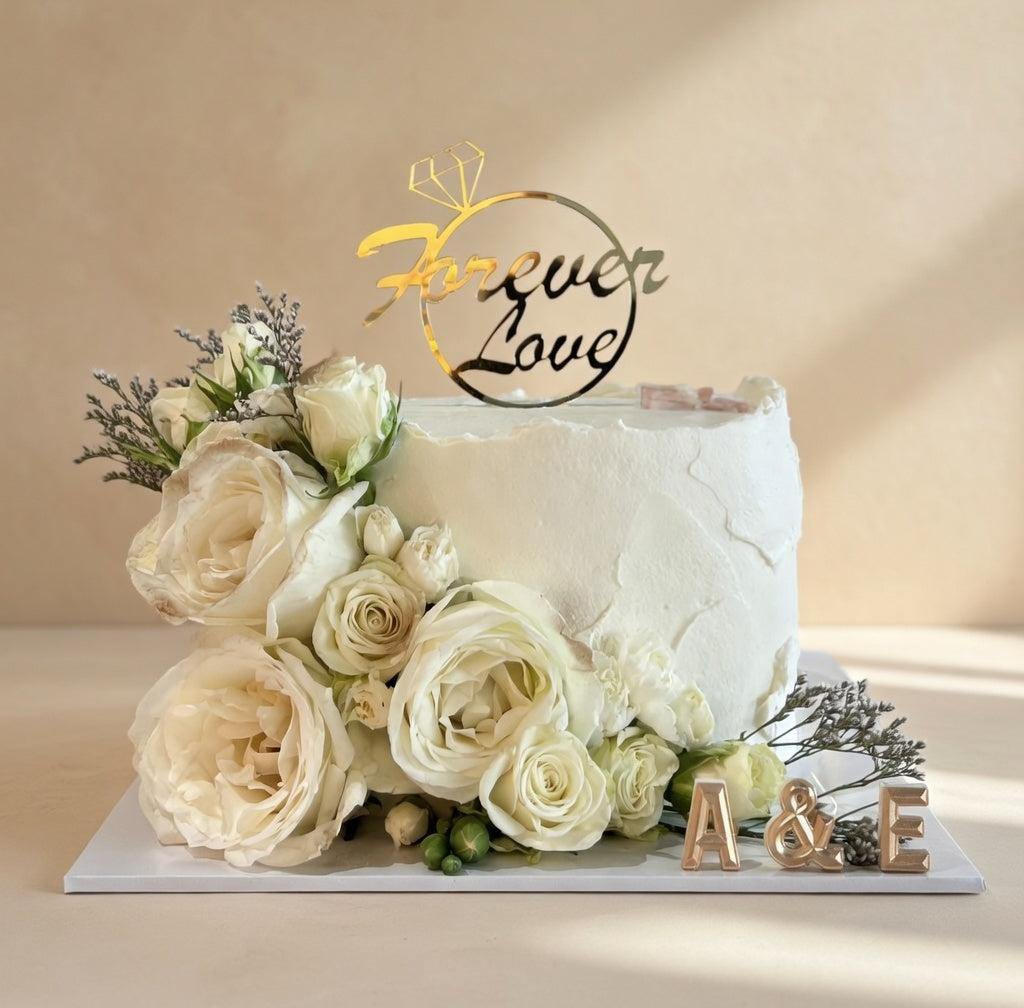 White Rose Forever Love Cake