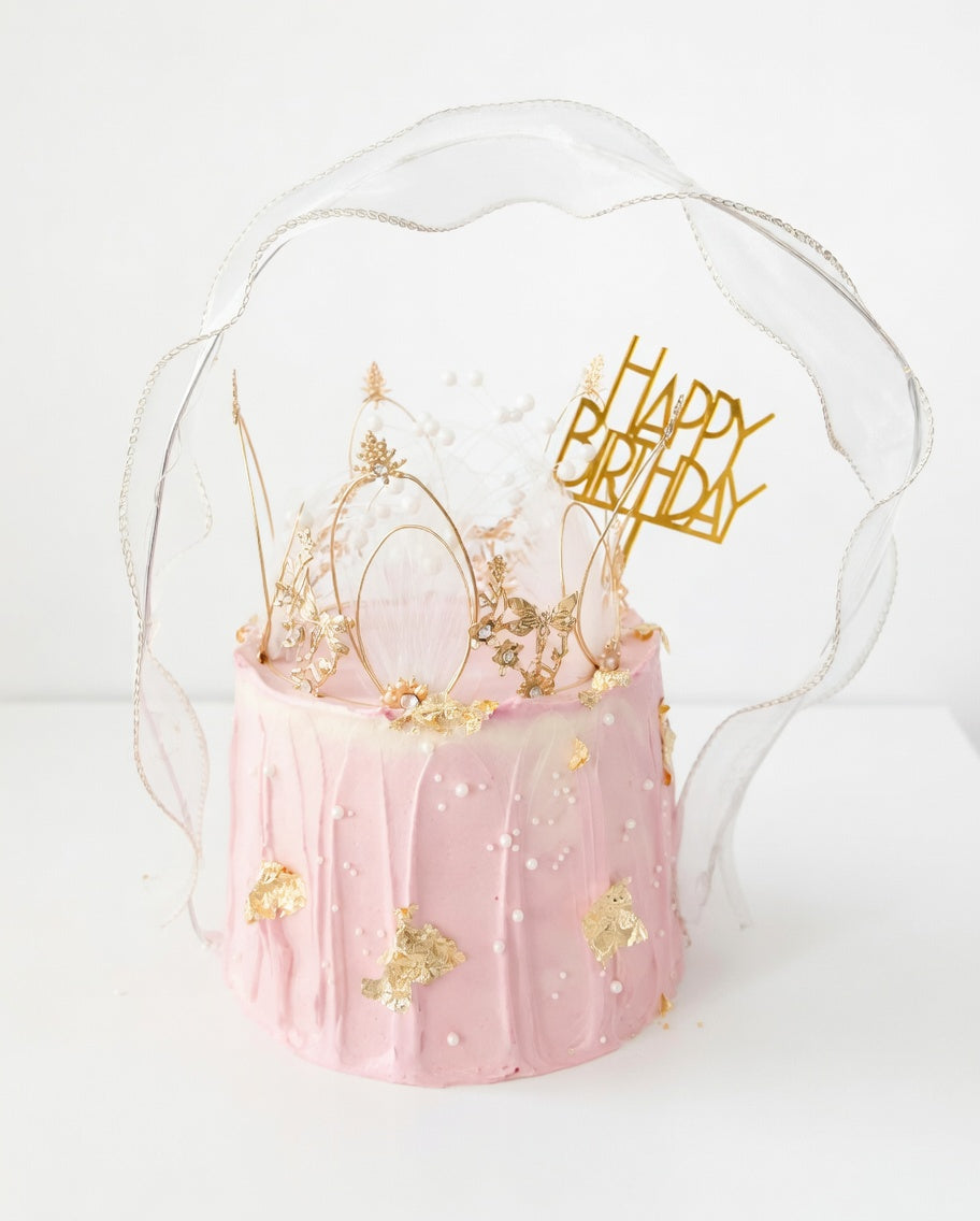 Dreamy Pink Gold Custom Cake