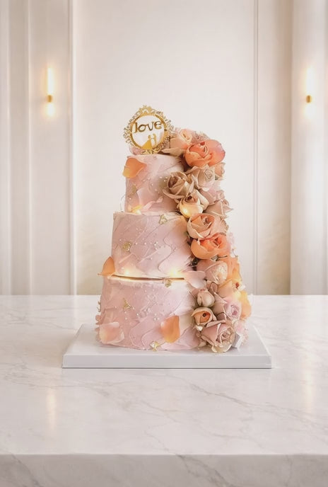 Orange Garden Wedding Cake