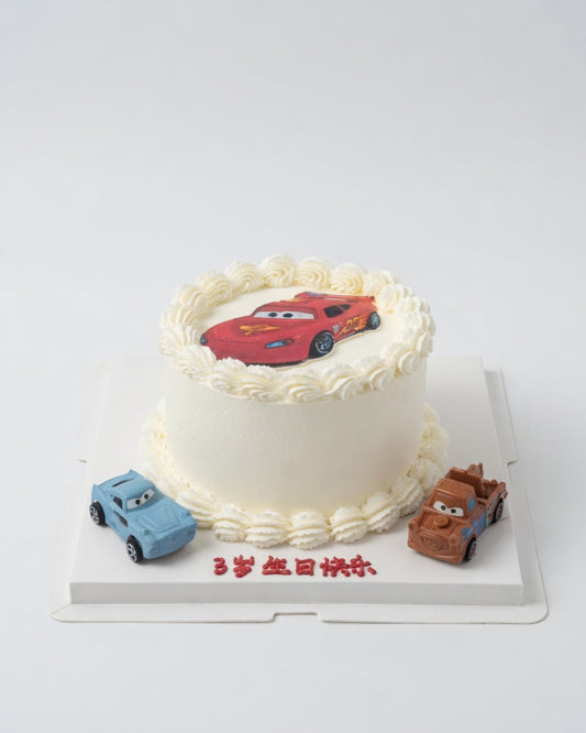 Lightning Race Car Cake